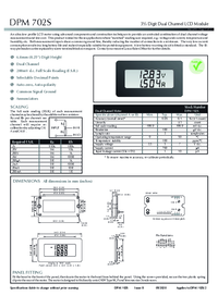 Thumbnail of document Data Sheet - DPM 702S Voltmeter